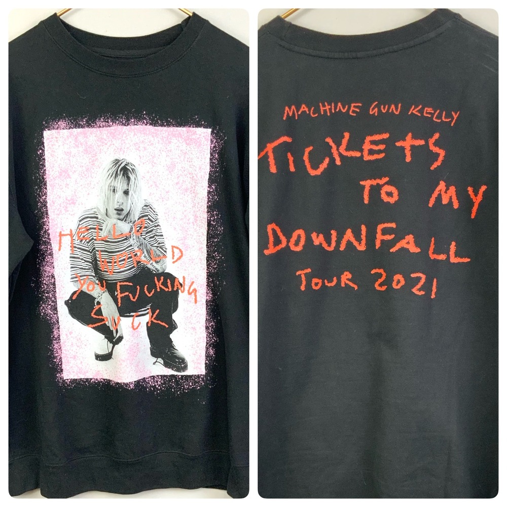 Machine Gun Kelly Tickets To My Downfall Tour 2021 Hello World  Sweatshirt Large
